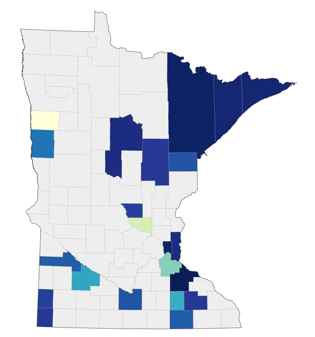 Scissor-tailed Flycatcher county map