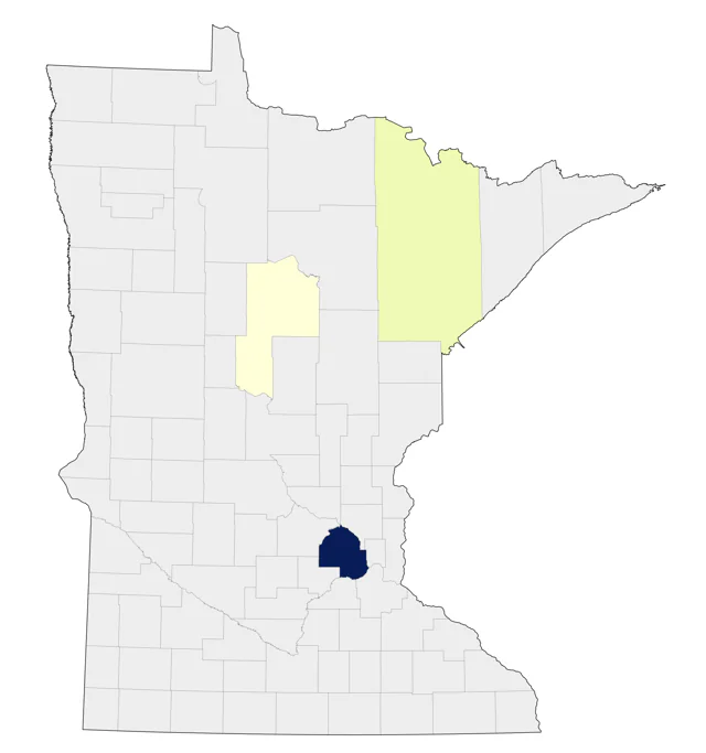 Short-billed Gull county map