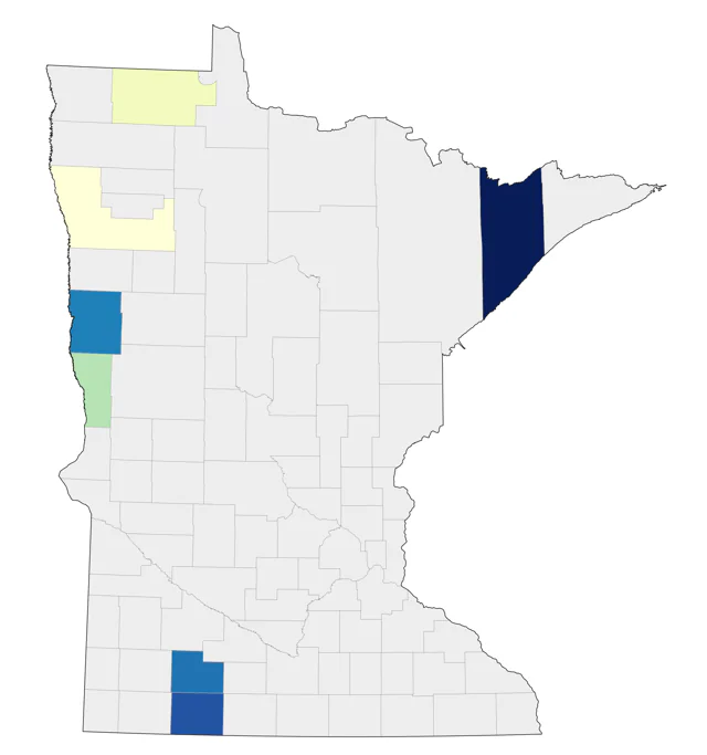 Sprague's Pipit county map