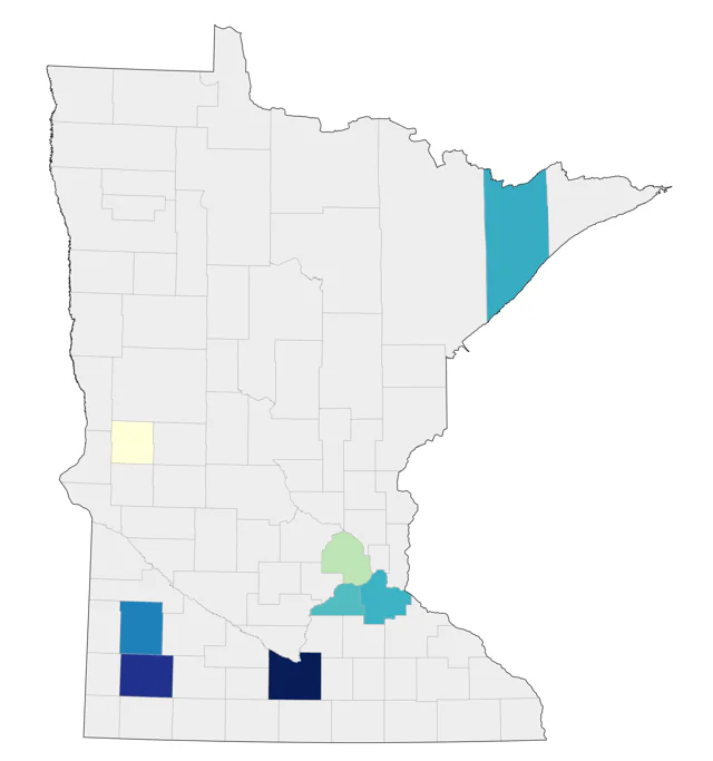 Tricolored Heron county map