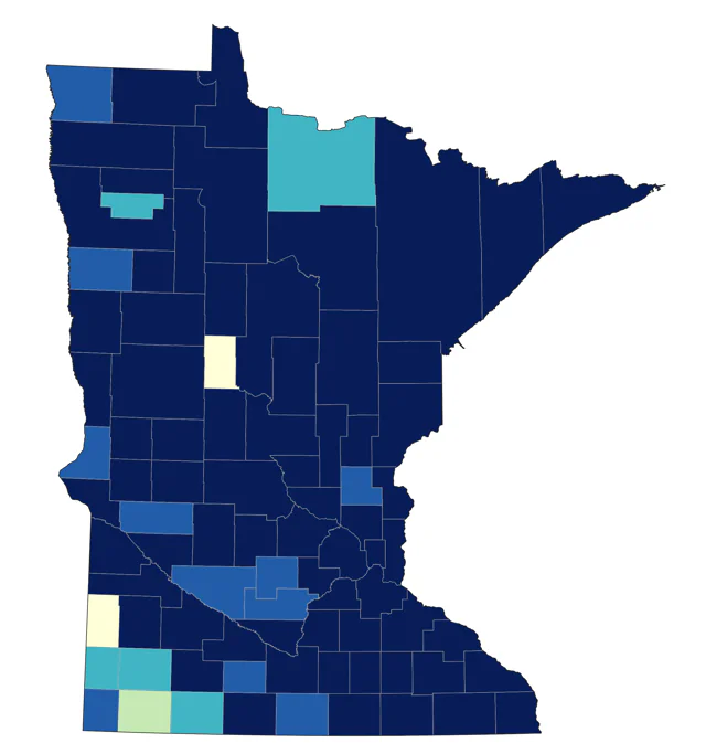 Tundra Swan county map