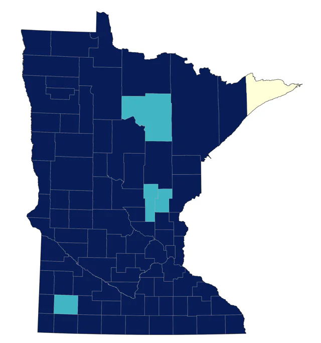 Vesper Sparrow county map