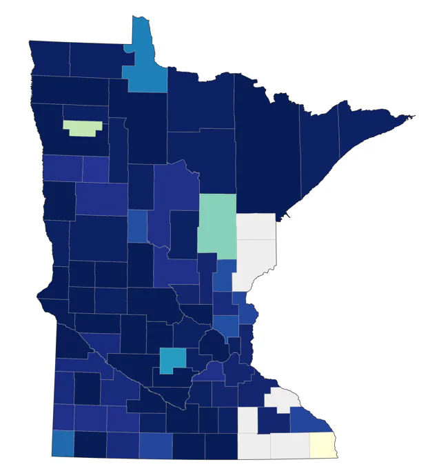 Western Grebe county map