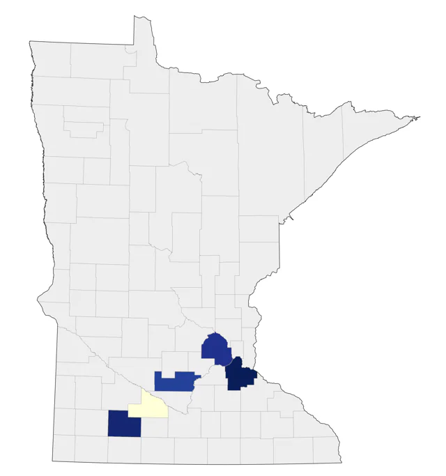 Western Sandpiper county map