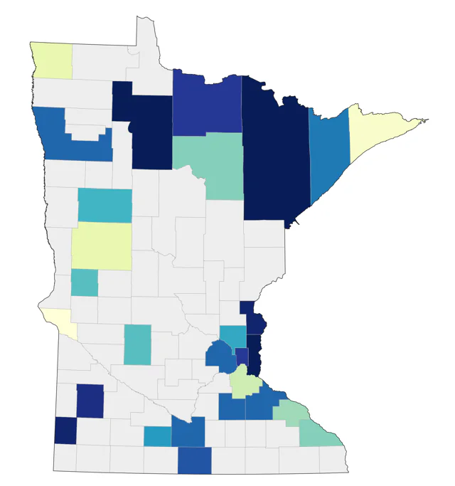 White-winged Dove county map