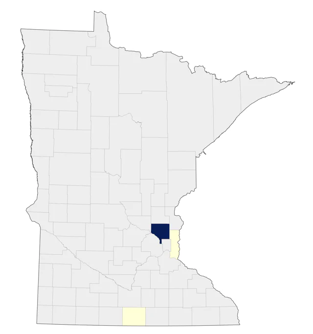 Wood Stork county map