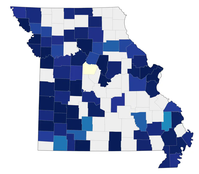 American Avocet county map