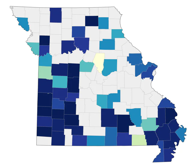 American Barn Owl county map