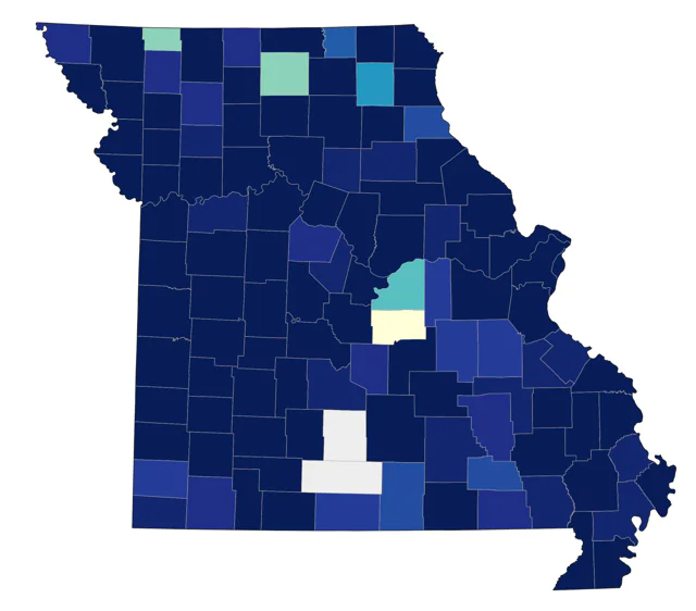 American Coot county map