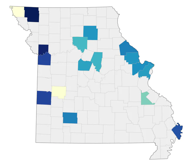 American Goshawk county map