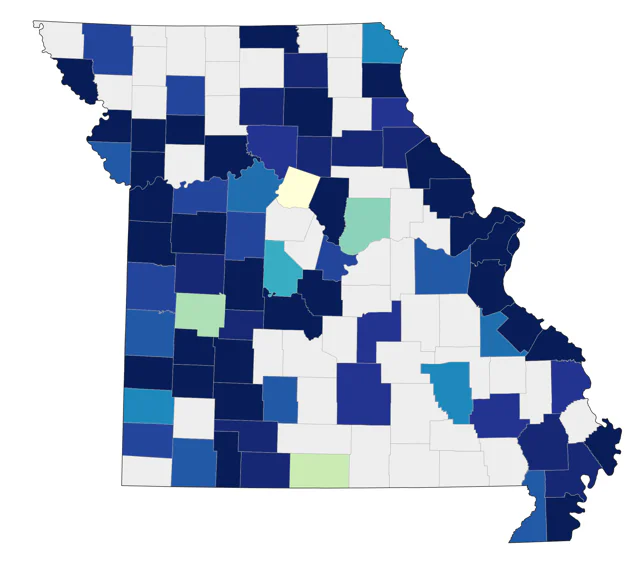 American Herring Gull county map