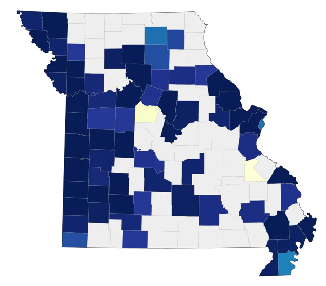 Baird's Sandpiper county map