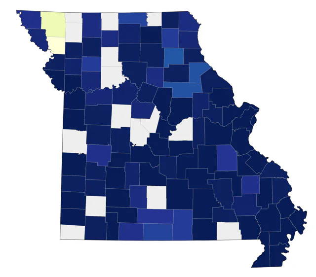 Bay-breasted Warbler county map