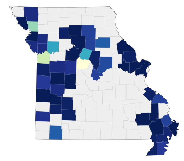 Black-bellied Plover county map