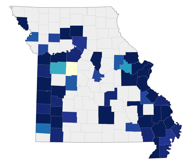 Black-bellied Whistling-Duck county map