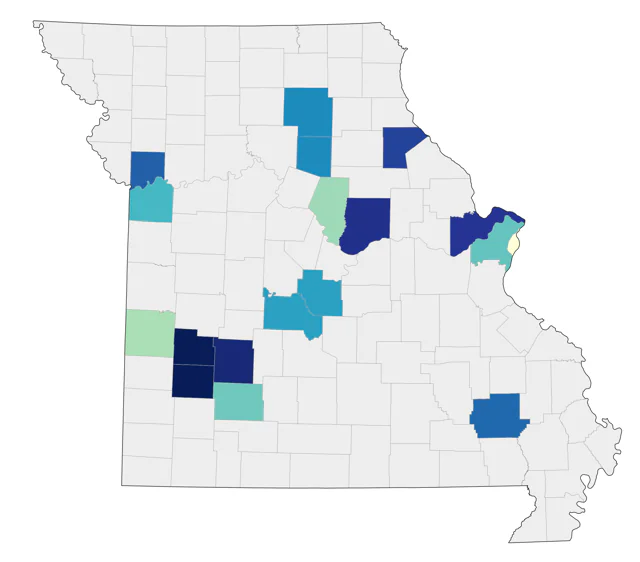 Black-legged Kittiwake county map