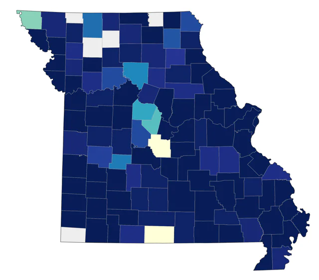 Blackburnian Warbler county map
