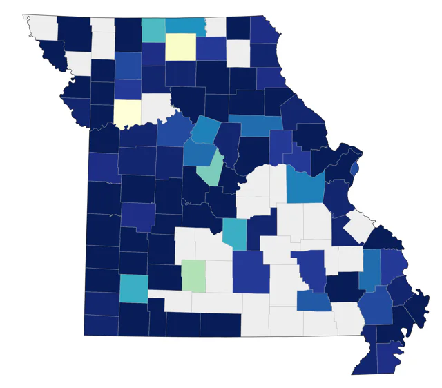 Bonaparte's Gull county map