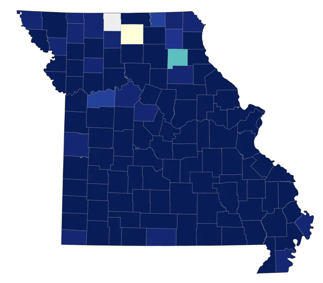 Brown Creeper county map