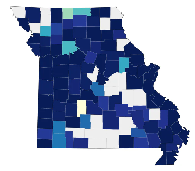 Canvasback county map