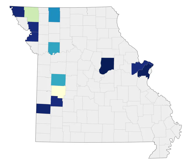Chestnut-collared Longspur county map