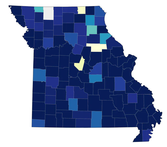 Chestnut-sided Warbler county map