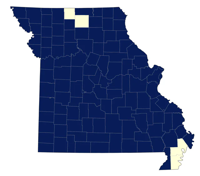 Chipping Sparrow county map