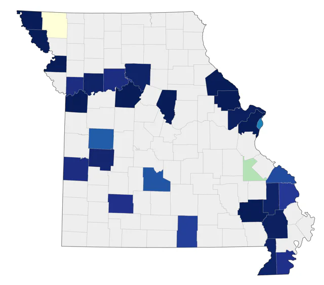 Common Gallinule county map
