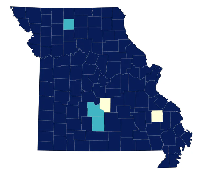 Dickcissel county map