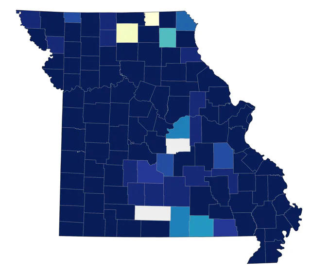 Double-crested Cormorant county map