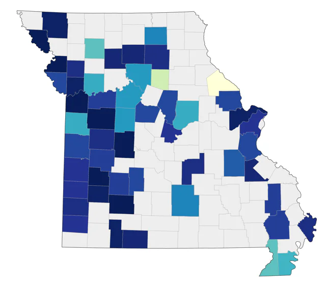 Eared Grebe county map