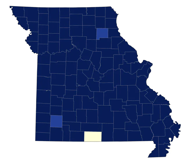 Eastern Warbling Vireo county map