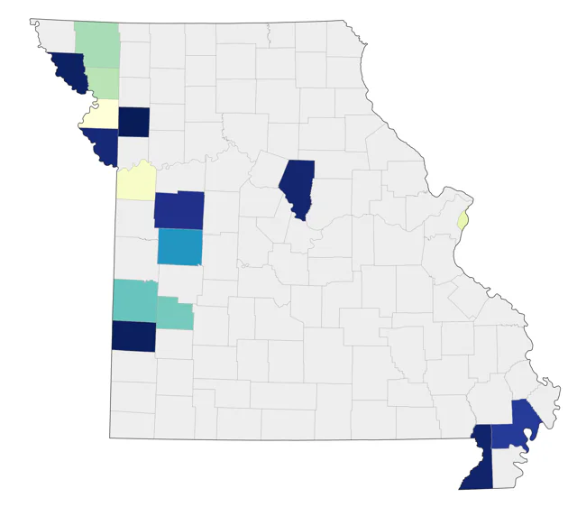 Ferruginous Hawk county map