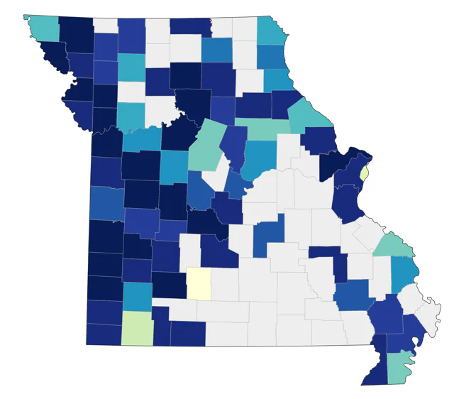 Franklin's Gull county map