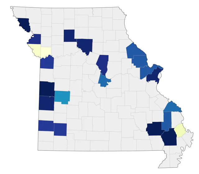 Glossy Ibis county map
