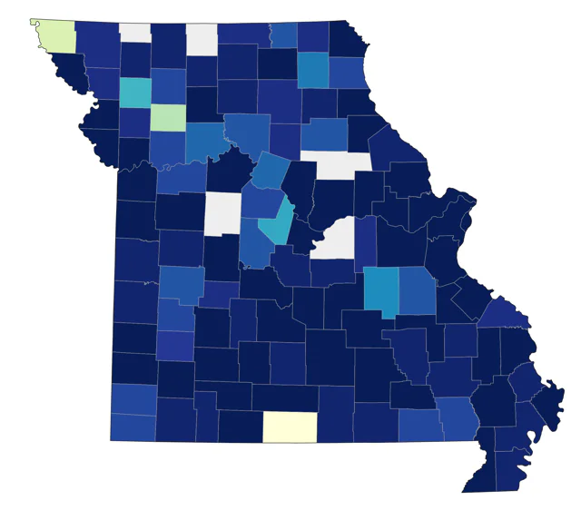 Golden-winged Warbler county map