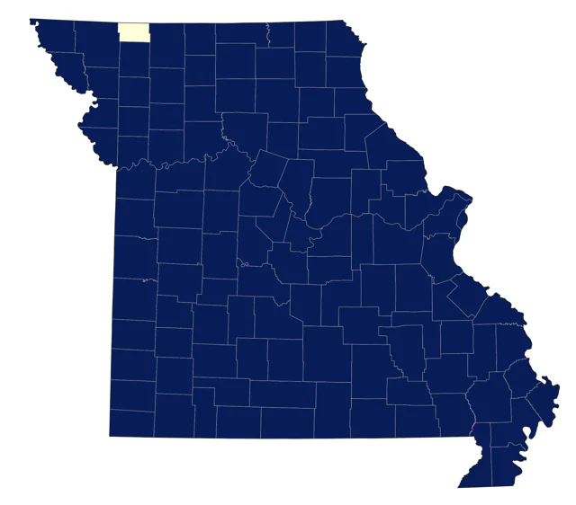 Great Blue Heron county map