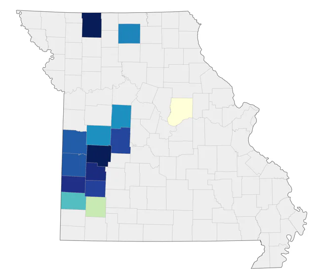 Greater Prairie-Chicken county map