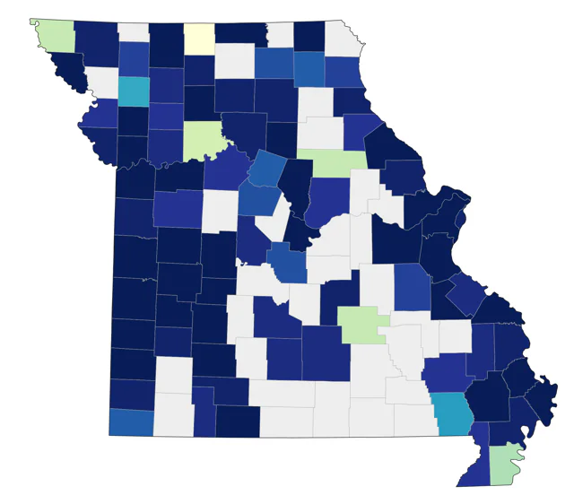 Greater Scaup county map