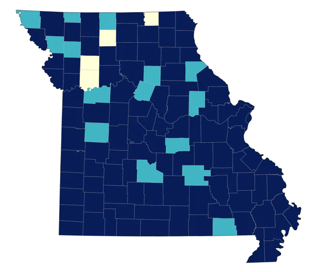 Green Heron county map