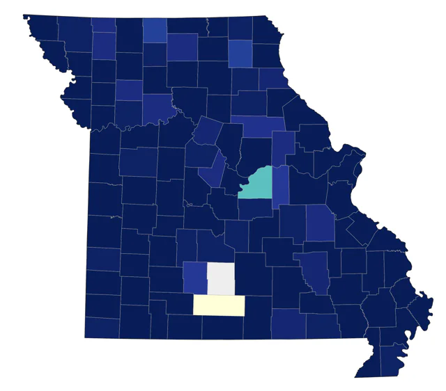 Hooded Merganser county map
