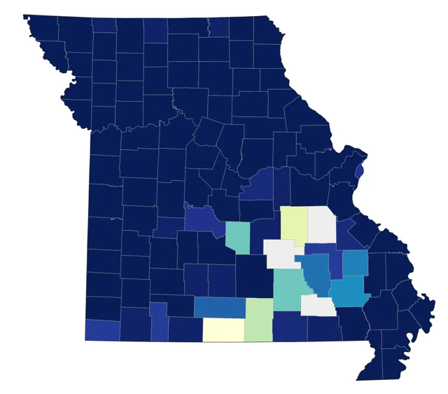 Horned Lark county map