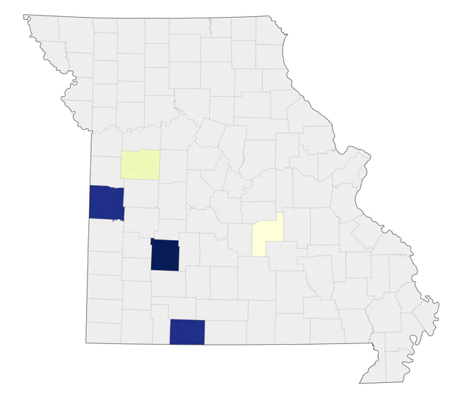 Indian Peafowl county map