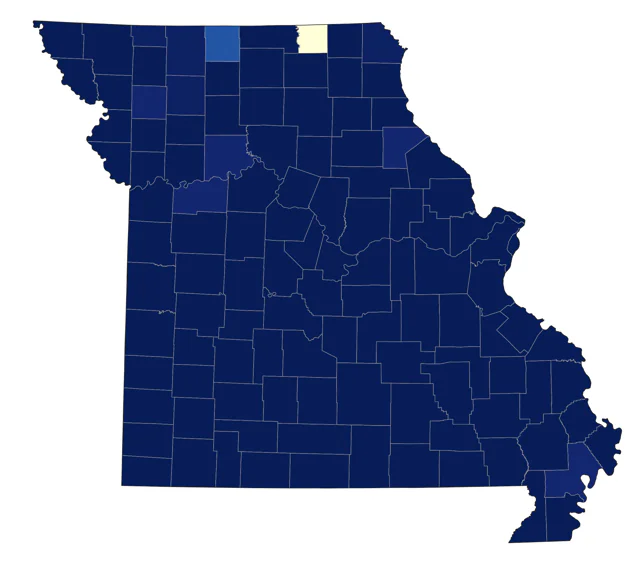 Kentucky Warbler county map