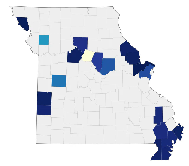 King Rail county map