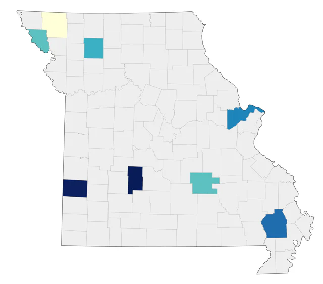 Lark Bunting county map