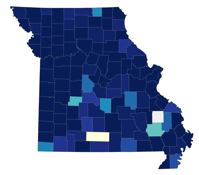 Lark Sparrow county map