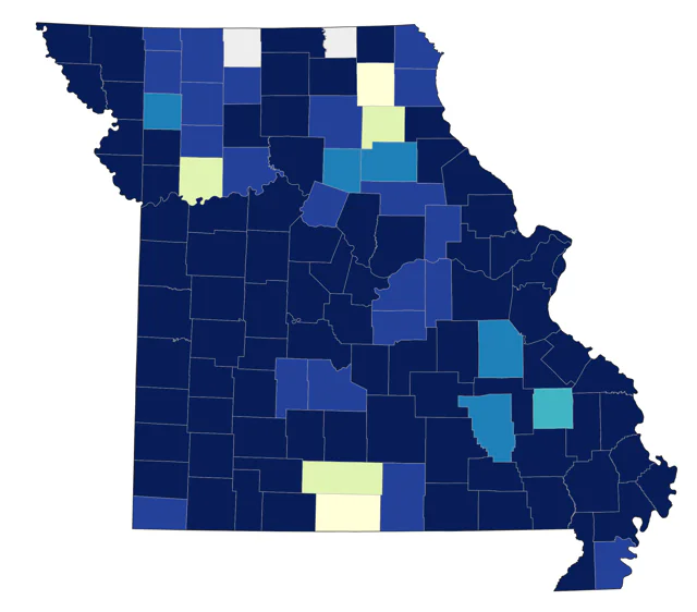 Least Flycatcher county map