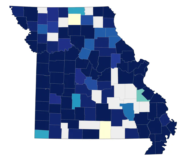 Least Sandpiper county map