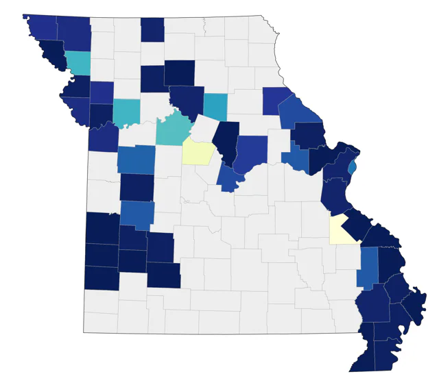 Least Tern county map